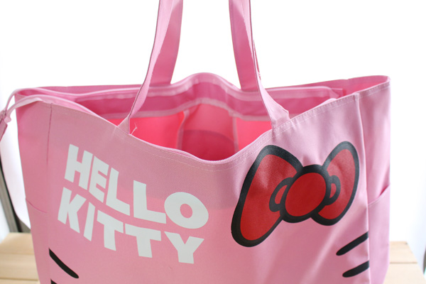 Hello Kitty Oversized Túi hành lý jingle mèo phim hoạt hình du lịch túi vải mua sắm không thấm nước túi đựng đồ cá nhân