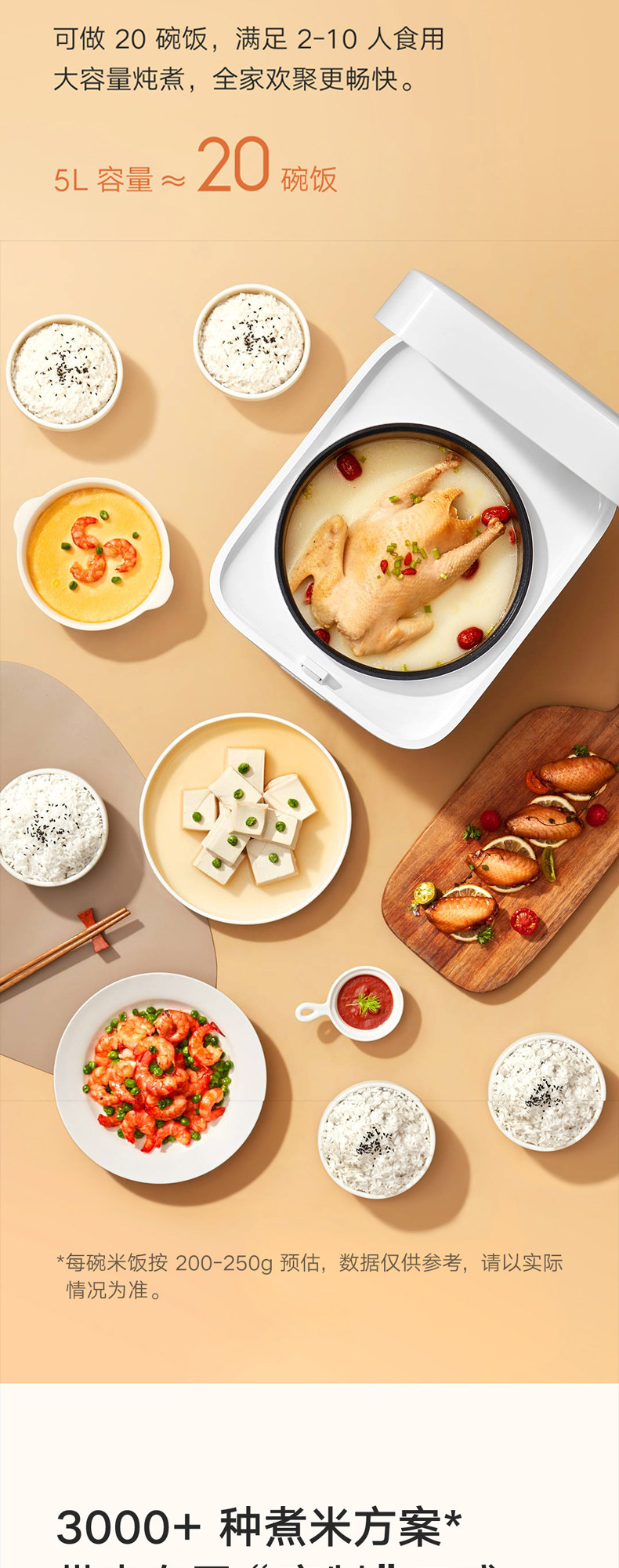 Электроварка 小米智能快煮电饭煲5l升家用多功能电饭锅大容量预约煮饭煲汤炖肉 MIUI