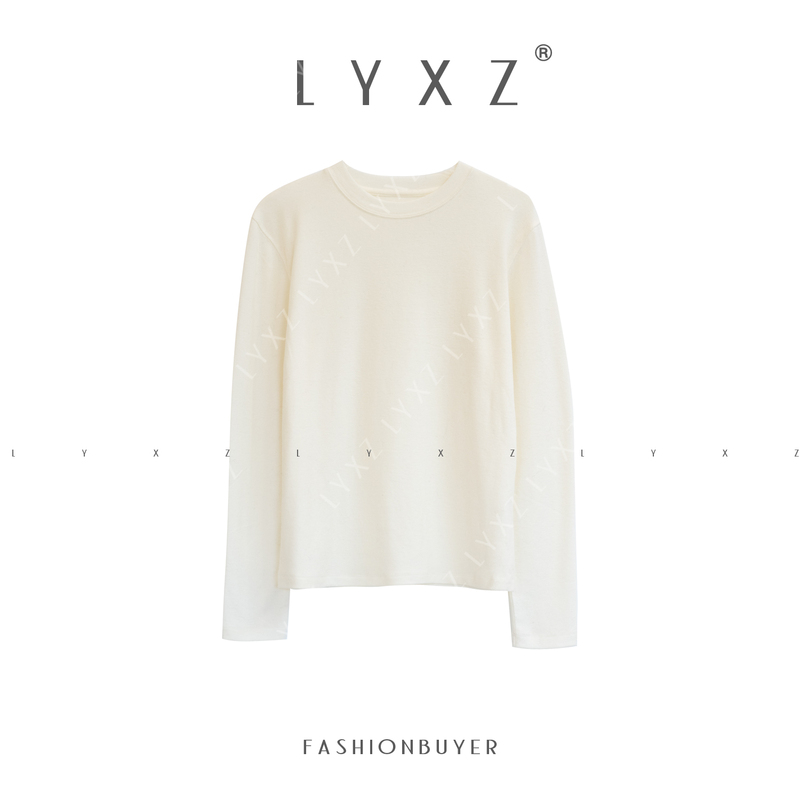 Lyxzx Size and Style Similar to 【Milk White Breath】 Autumn and Winter New Solid Color Base Shirt, Fashionable and Versatile Long-Sleeve 97980
