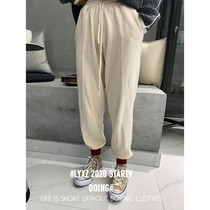 Xixi women Europe station 2020 early winter New waist elastic drawstring strap slim knitted casual pants 39772