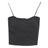 Короткий однотонный весенний летний топ с чашечками без рукавов, базовый сексуальный топ без лямок, облегающий крой