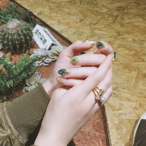 美甲成品手工定制做光疗甲片假指甲贴纸贴片贝壳纸日系镇店之宝款