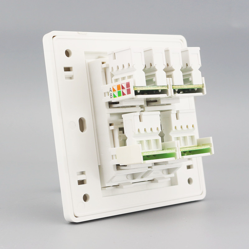 2 Internet 2 telephone sockets Two-telephone double-telephone double-network panel 86 Type of four-port telephone network route outlet socket panel