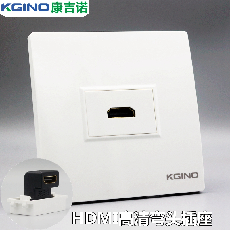 Type 86 HDMI panel socket free of welding HDMI2 0 HD 4K TV projection docking elbow straight head L type socket-Taobao