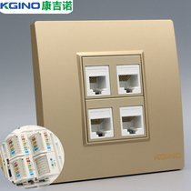 3 computers 1 telephone panel golden network information socket champagne gold type 86 network cable telephone line wall socket