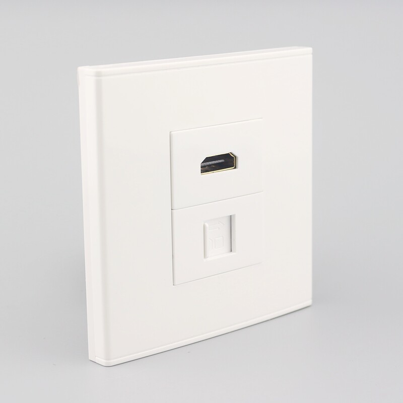 Розетка сетевая LAN 86型双端口墙壁插头hdmi高清面板墙壁插座模块6类网线接口6类网口 Neutral