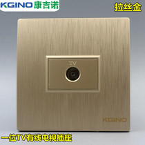 Type 86 cabled closed-circuit television socket concealed household wall switch socket panel champagne gold brushed