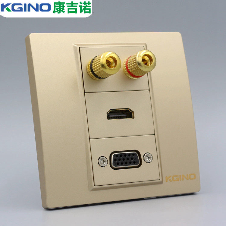 Champagne 86 type VGA speaker HDMI high definition direct insert panel gold display computer with 5 1 audio socket