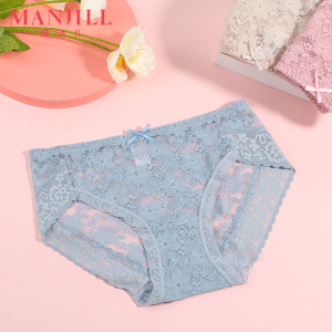 【熳洁儿】蕾丝三角裤3条装