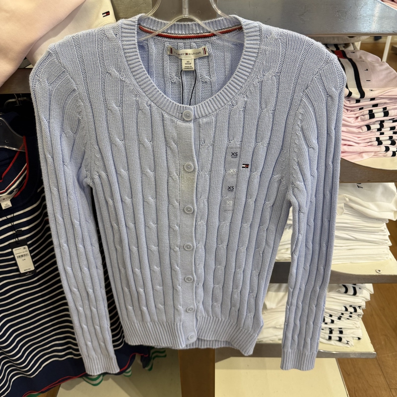 Tommy Hilfiger Women's Spring and Autumn Round Neck Knitted Cardigan Cable Sweater Casual Canada Purchase Tommy Hilfiger Women's Spring and Autumn Round Neck Knitted Cardigan Cable Sweater Casual Canada Purchase