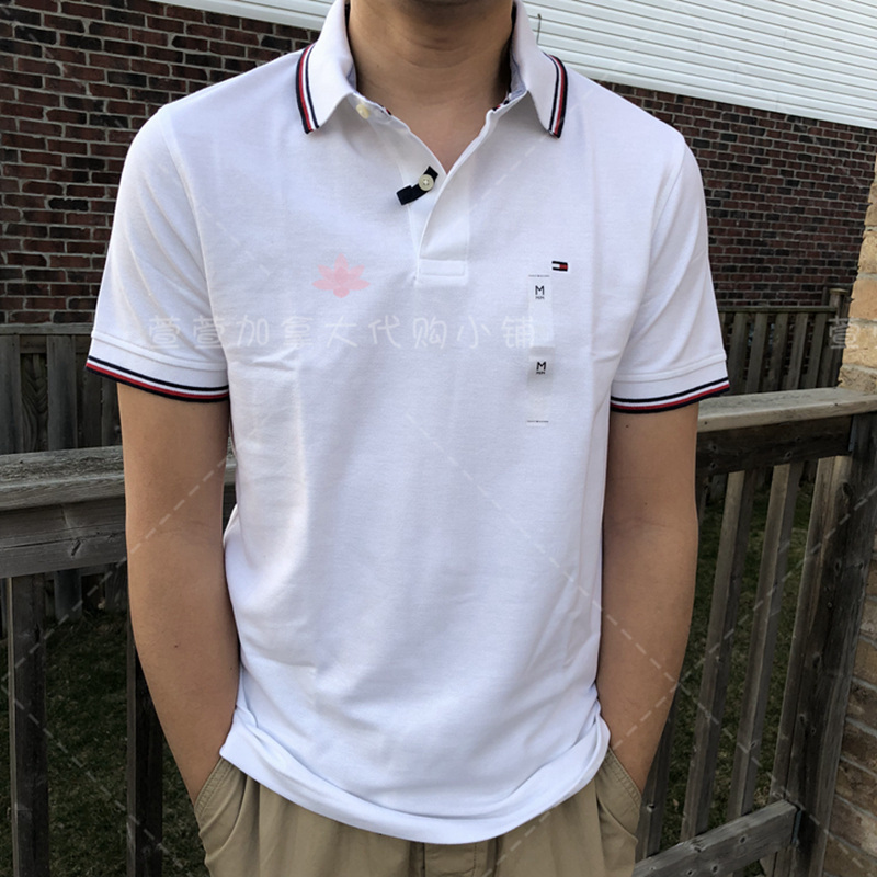 Tommy Hilfiger Spring and Summer Men's Business Casual Solid Color Polo Shirt Canada Purchasing Agent