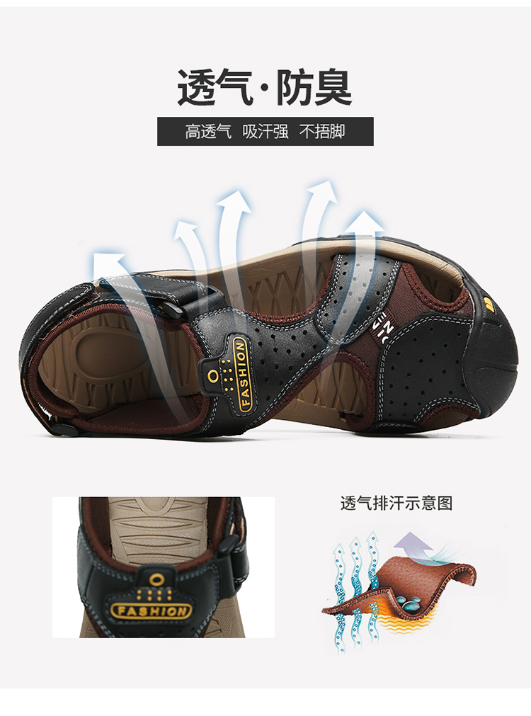 Dép da lạc đà Mowei cho nam thoáng khí thể thao ngoài trời và giải trí Baotou sandal đế dày đế chống trượt đi biển mùa hè nam - Khởi động ngoài trời giày mùa đông nữ