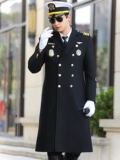 Черное шерстяное пальто, униформа