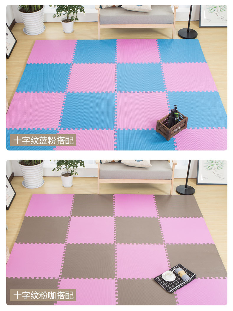 Thảm xốp dày 2cm2.4cm60 foam60 hai mặt không trơn trượt trẻ em vô tư bò nhỏ hàng nhỏ xốp trải sàn