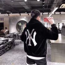 Winter European and American fashion jacket mens gold mink stitching seal hair hooded casual warm fur top