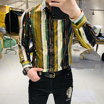 Di Jeni 2020 spring mens new European and American trend fashion slim long sleeve shirt men Business casual shirt