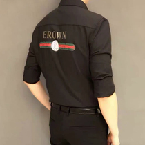 (Break Code) Pick up missed 2019 Fall Korean version Tide Cards Pop elastic to fix Shirt Male Trend