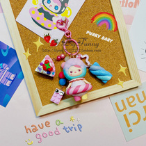 Genuine Bubble Matt Pucky Biqi Elf Bubble Ring Candy Keychain Girl Bag Pendant Creative Customization