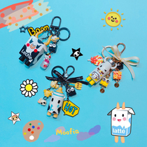 Orphaned TOKIDOKI old milk bottle key chain bag pendant car key chain cute trend doll bag hanging