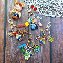 Toy Story Buzz Lightyear Woody Three Eyes Building Blocks Cute Cartoon Keychain Keychain Creative Pendant