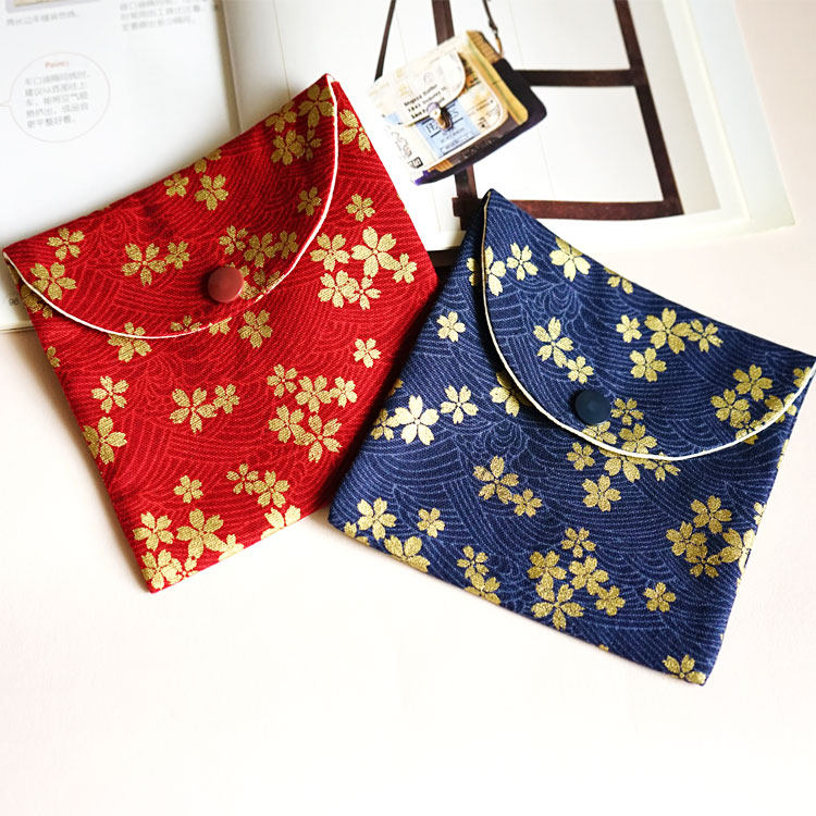 Handmade Japanese Japanese style sanitary napkin storage bag sanitary napkin aunt towel storage bag cotton small portable