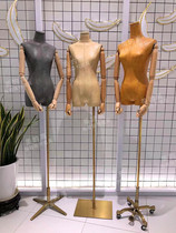 Clothing store Clothing model props Color leather velvet wooden hand window display model rack Womens dummy new products