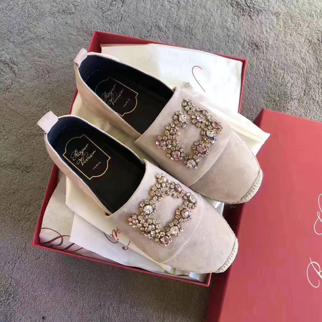 roger vivier spring round toe suede colorful flowers nude fisherman shoes 38 yards domestic spot