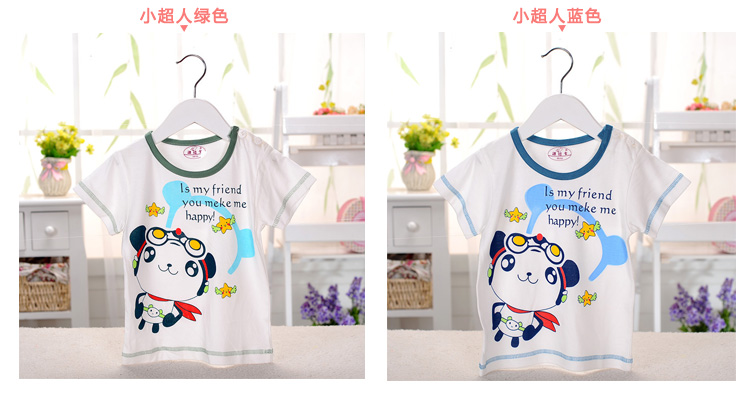 Mùa hè bé quần áo ngắn tay T-Shirt nửa tay nam giới và phụ nữ bé áo sơ mi mỏng sợi tre mỏng quần áo trẻ sơ sinh cotton