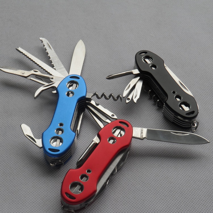 New Swiss Army Knife 11 mở dao cắm trại đa năng 91mm thép không gỉ cầm tay ngoài trời dao gấp mini