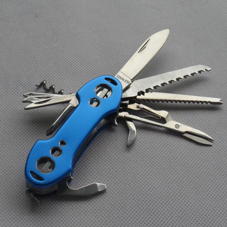 New Swiss Army Knife 11 mở dao cắm trại đa năng 91mm thép không gỉ cầm tay ngoài trời dao gấp mini