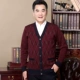 Bố mặc áo len cardigan cổ chữ V mùa xuân và kim cương 2018 cho nam trung niên áo len dài tay - Cardigan