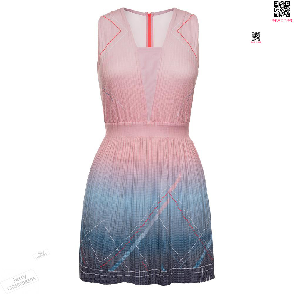 K Swiss Deep V Pleated Dress--CD25-L41466