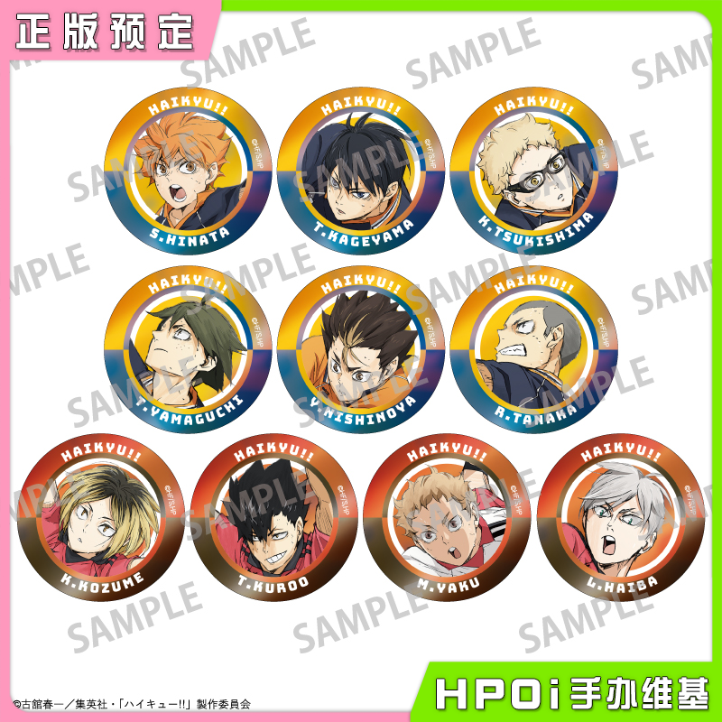 KAMIO 排球少年 垃圾场的对决 金属闪吧唧徽章 周边