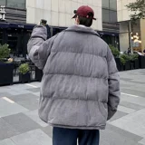 Вельветовый демисезонный пуховик, куртка для влюбленных, увеличенная толщина, свободный крой