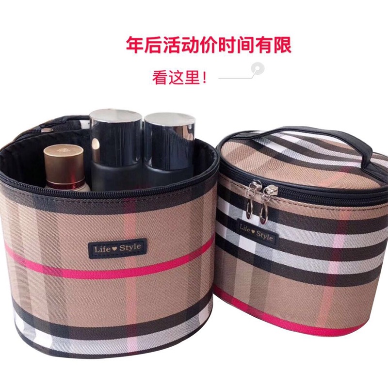 Handheld Drum Makeup Bag Oxford Cloth Large Capacity Travel Versatile Teenage Girl to contain portable Mini cute