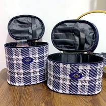 Fashion Carry-on Makeup Bag Colorful Waterproof SKIN CARE CONTAINING RETRO STYLE CYLINDER STEREOTYPED LARGE CAPACITY TRAVEL