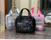 Japan-South Korea Web Yarn Hollowed-out Makeup Bag Cartoon Handbag Cute Wash Toiletry Bag debris Multi-functional containing portable portable