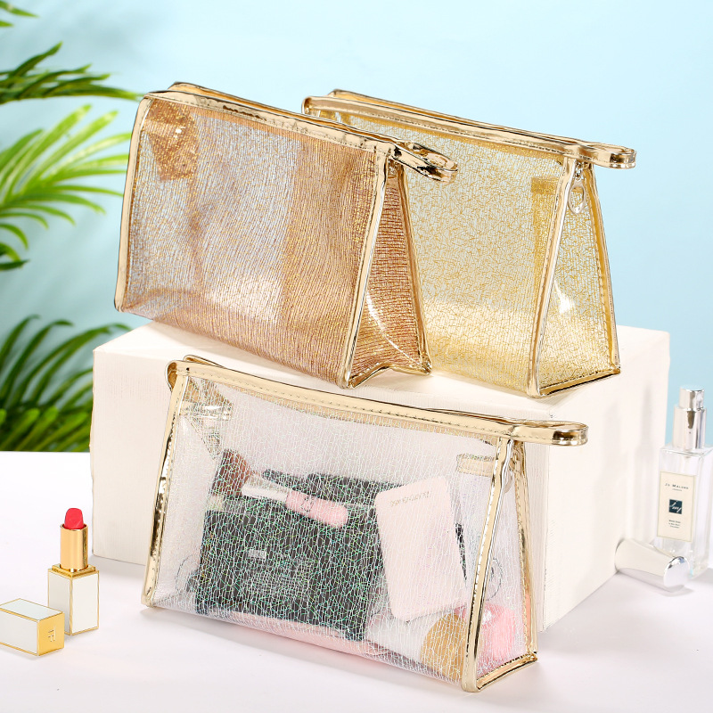 2020 New Products Jelly Transparency Makeup Bag Gold Silk Containing Travel Outside With Large Capacity Fashion Nare Wind Briefcase