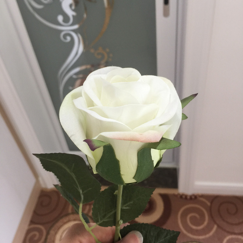 Mô phỏng hoa hồng đơn đỏ nhung lụa giả hoa nhựa hoa phòng khách bàn ghế văn phòng - Hoa nhân tạo / Cây / Trái cây hoa giả