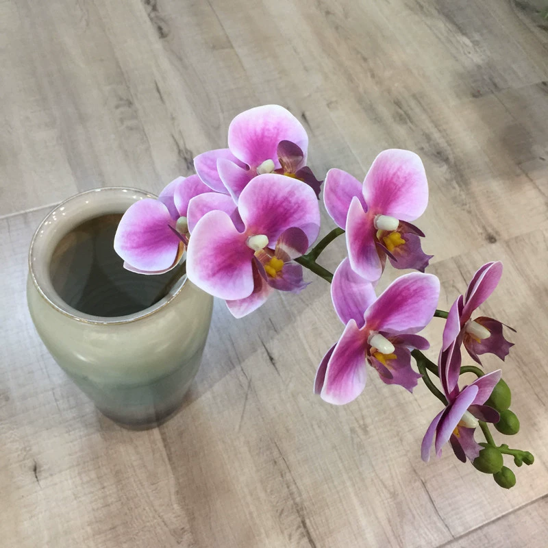 PU thực tế cảm thấy gelatin Phalaenopsis hoa giả nhân tạo hoa đơn nhánh hoa lụa trang trí nội thất hoa nhựa - Hoa nhân tạo / Cây / Trái cây