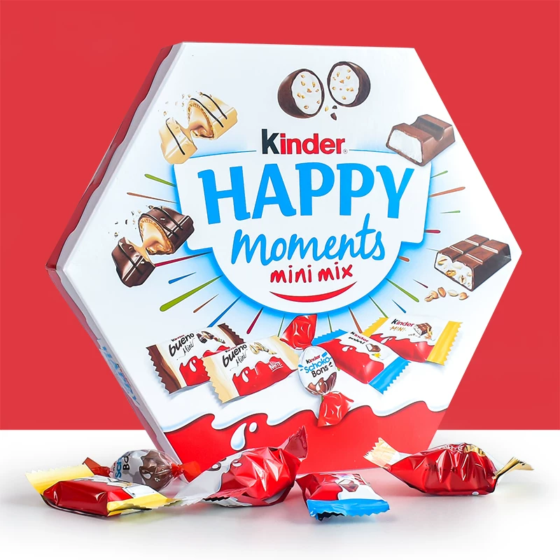 Подарочная коробка Jianda Chocolate: счастье здесь и сейчас, разноцветные молочные сэндвичи Kinder, перекусы, подарок на день рождения