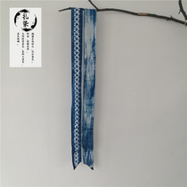 Tie-dye hairband to tie hair Hanfu headwear Yunnan Dali Bai ethnic minority handmade tie-dye hair tie streamer ancient style hair accessory