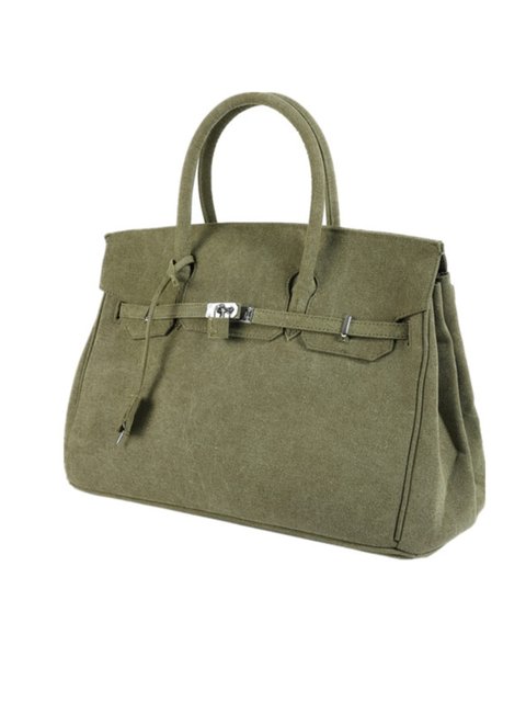 PASDEFINI设计师军绿色大容量帆布手提包挎包非readymade男女同款