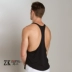 Áo thun nam cotton cổ thấp mở hem hem áo vest lỏng màu rắn cổ thấp mồ hôi vest thể dục - Áo vest cotton vest trung niên Áo vest cotton