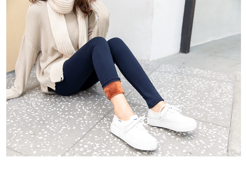 Cộng với quần tây, quần legging dày mùa thu đông, phụ nữ mặc eo cao, ấm áp, hoang dã, mỏng, chân, quần, phiên bản Hàn Quốc quần áo nữ trung niên