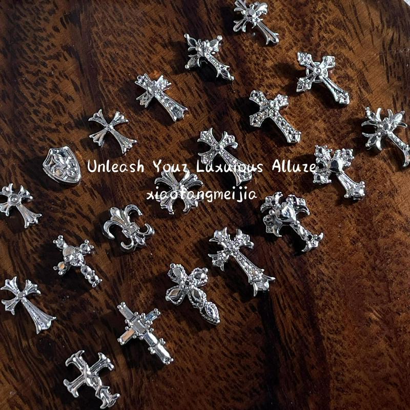Nail Art Metal Accessories Silver Alloy Cross 456 Retro Punk Style Nail Art Wholesale Nail Art Metal Accessories Silver Alloy Cross 456 Retro Punk Style Nail Art Wholesale