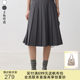 LILY autumn new women's clothing drapey versatile classic commuter mid-high waist A-line pleated skirt skirt for women