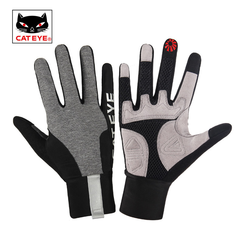 Cat Eye Riding Gloves Long Finger Mountain Road Bike Long Version of Men and Women Breathable Non-slip Shock Absorbing Gloves Spring Summer Autumn