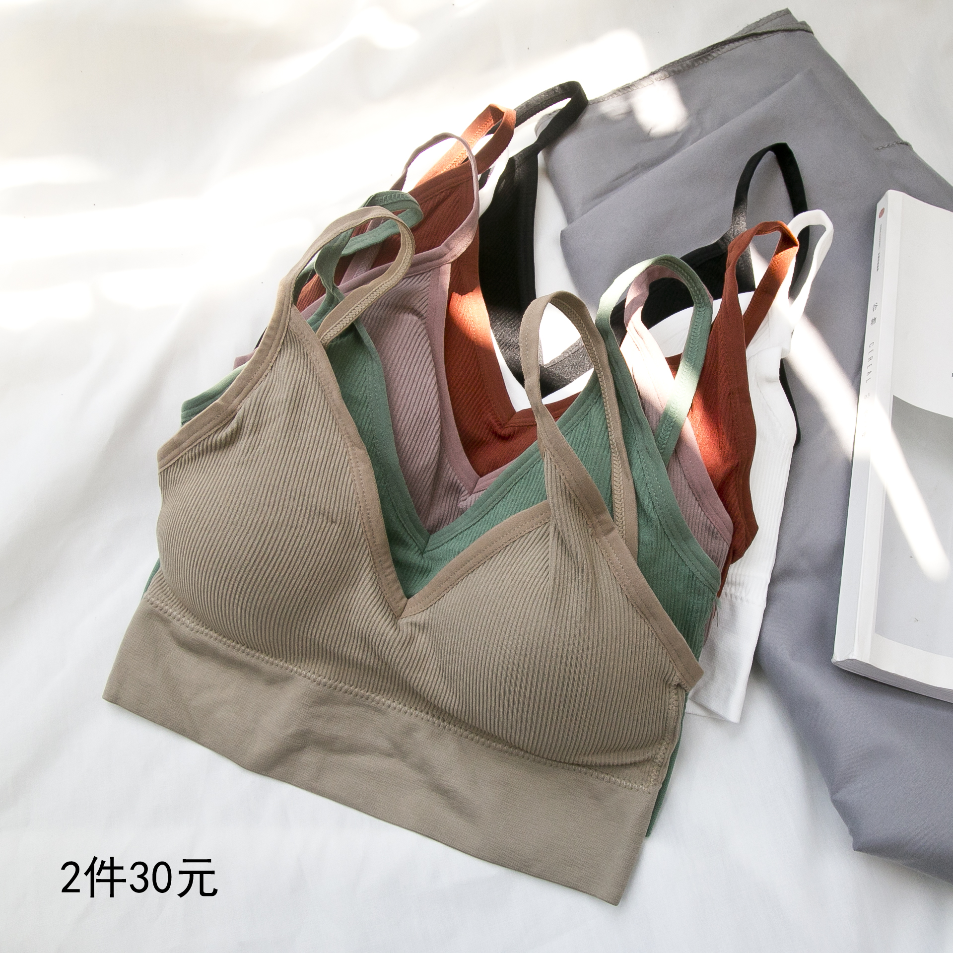 Summer and American ins large dew back lingerie U-type harnesses vest style with chest cushion bra women wearing stuffles on stuffles