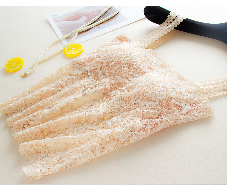 Trắng ren cô gái hàng đầu chic yếm trong nữ với ngực pad vest miễn phí mặc áo ngực bọc ngực ống top áo nữ